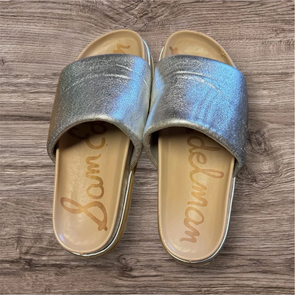 Sam Edelman Shaye Slide Sandal Silver Metallic